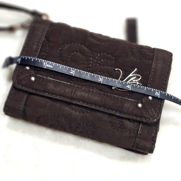 Vera Bradley Wallet – Brown Quilted Fabric Wristlet w/ Zip & Magnetic Closure - Picture 9 of 9